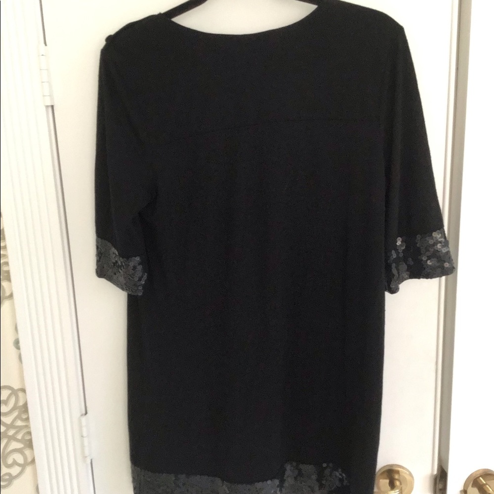 JUICY COUTURE BLACK WOOL DRESS WITH SEQUIN TRIM